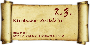Kirnbauer Zoltán névjegykártya