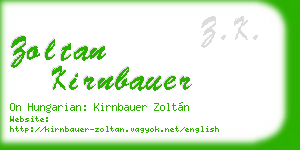 zoltan kirnbauer business card